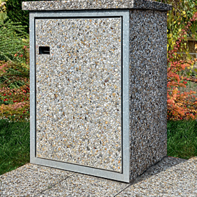 Betonový box na popelnice, oblázek 4-8 mm